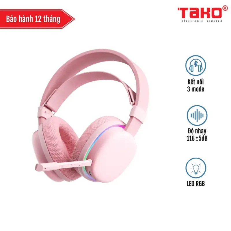 AULA G7 (5316) TAI NGHE GAMING 3 MODE (Phiên bản Màu hồng)