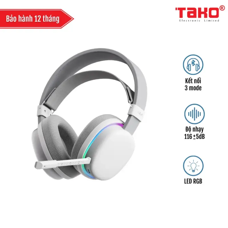 AULA G7 (5309) TAI NGHE GAMING 3 MODE (Phiên bản Màu trắng)