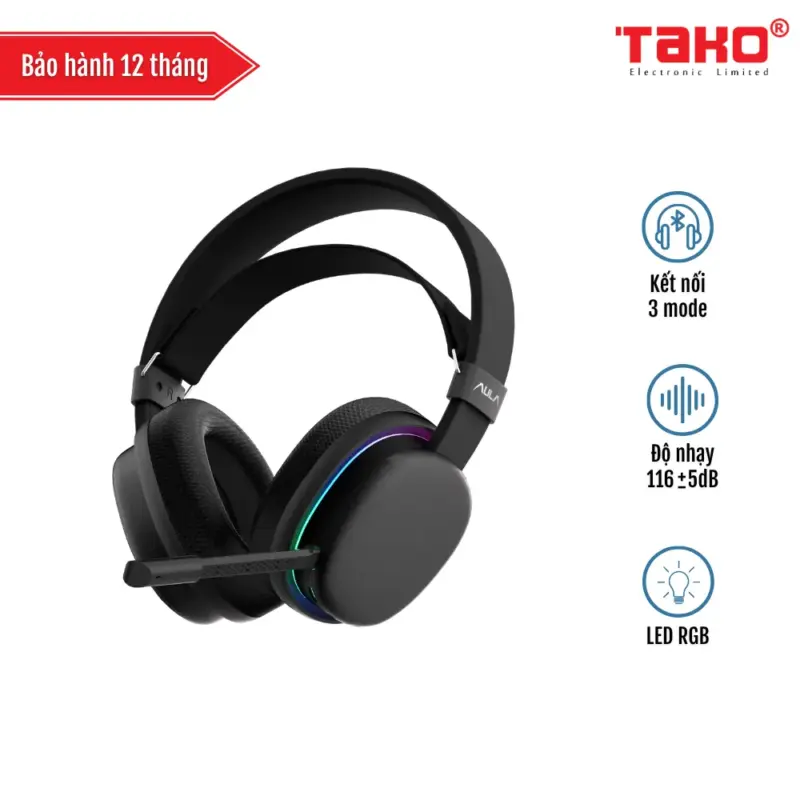 AULA G7 (5293) TAI NGHE GAMING 3 MODE (Phiên bản Màu đen)